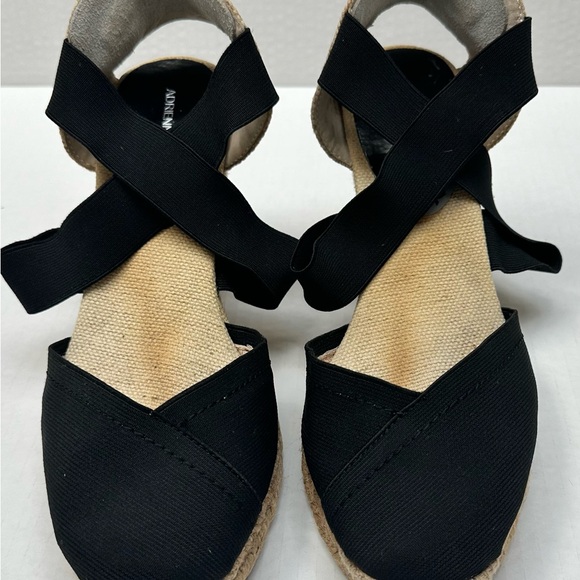 Adrienne Vittadini Black Elastic band wedge espadrille Size 8.5 Good condition. - Picture 2 of 7